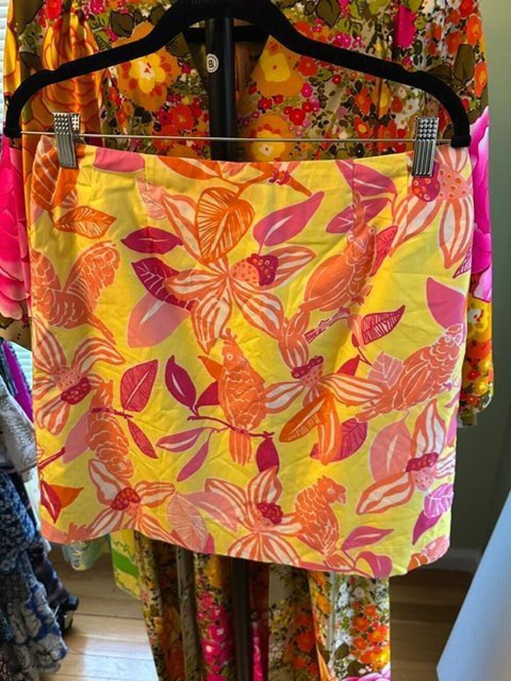 Lilly Pulitzer Vintage Pacific Wing Print Skirt EUC Size 10